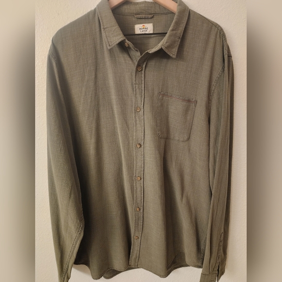 Marine Layer 100% Cotton Mens Button-down Shirt Sz XXL - Picture 1 of 8